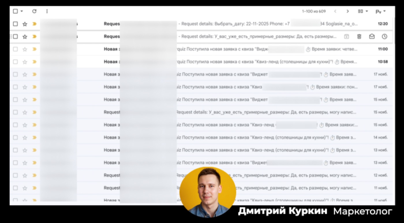 Заявки на столешницы из камня с рекламы в Яндекс Директе